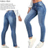 High Waist Blue Skinny Jeans for Women