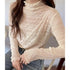 Women's Turtleneck Mesh Top with Long Sleeves