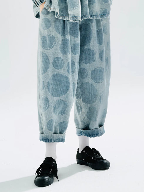 Imakokoni Women's Loose Denim Radish Pants