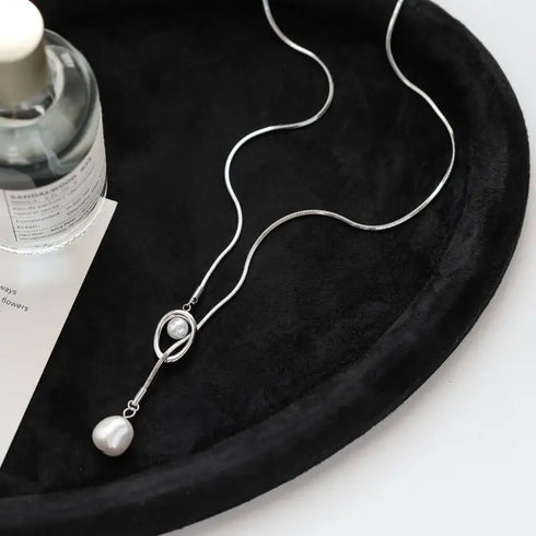 Adjustable Baroque Pearl Pendant Necklace