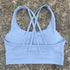Solid Colour Cross Back Sports Bra with Multiple Straps
