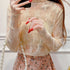 Sheer Lace Long Sleeve Blouse with Floral Design