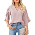 Women's Chiffon V-Neck Blouse with Petal Sleeves