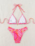 Floral Print Triangle Bikini Set with Brazilian Bottoms
