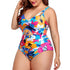 Floral Plus Size Tummy Control Monokini Swimwear