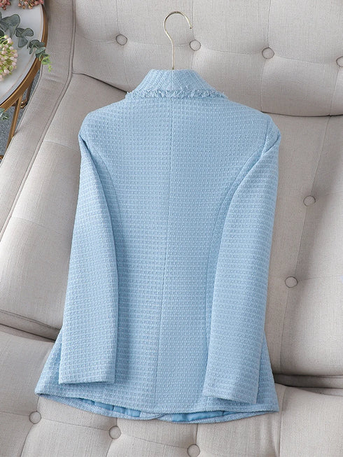 Casual Slim Fit Blazer in Blue for Women