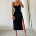 Hugcitar Velvet Swing Collar Sleeveless Maxi Dress