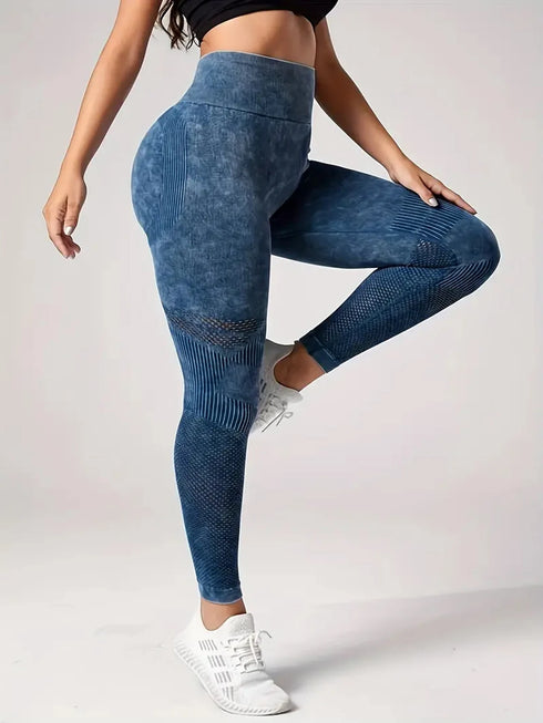 High Waisted Seamless Leggings with Hollowed Out Design