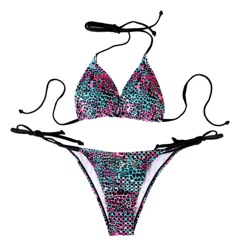 Two-Piece Colourful Polka Dot Bikini Set
