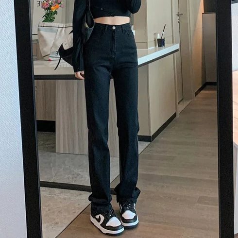 High Waist Straight Leg Jeans for Women