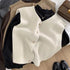 Korean Elegant Knitted Sleeveless Cardigan