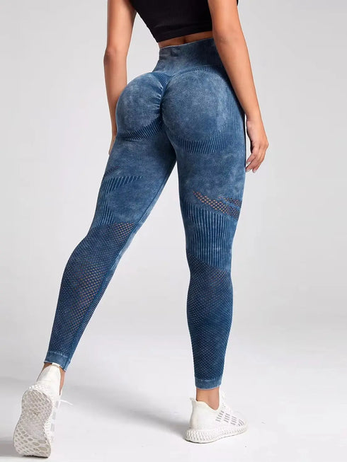 High Waisted Seamless Leggings with Hollowed Out Design