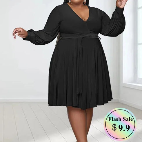 Plus Size V-Neck Casual Maxi Dress XL-5XL