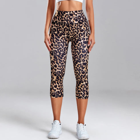 Leopard Print Yoga Leggings with Pockets
