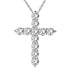 925 Sterling Silver Cross CZ Pendant Necklace