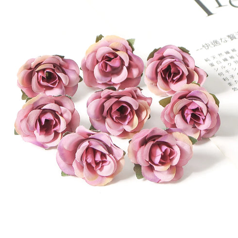 Bulk Mini Silk Roses Artificial Flower Heads for Weddings and Home Decor