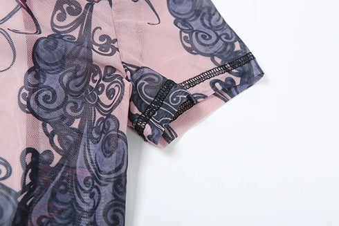 Colorful Print Backless Jumpsuit for Women