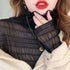 Women's Turtleneck Mesh Top with Long Sleeves