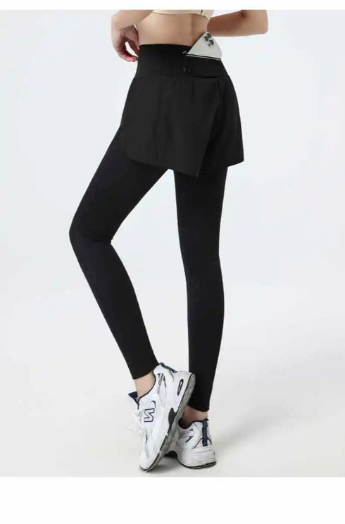 PHIGEER Women's High Waist 2-in-1 Yoga Leggings with Shorts