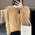100% Pure Merino Cashmere O-Neck Cardigan for Women