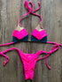 Multicolour Push Up Ribbed Bikini Set