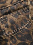 Leopard Print Wide Leg Jeans for Women