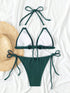 Dark Green Camisole Bikini Set for Women