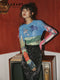 CHEERART Sheer Mesh Long Sleeve Top for Women