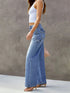 Women's Light Blue Wide Leg Straight-Leg Jeans