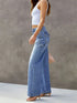 Women's Light Blue Wide Leg Straight-Leg Jeans