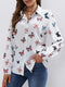 Women's Long-Sleeved Butterfly Print Loose Shirt
