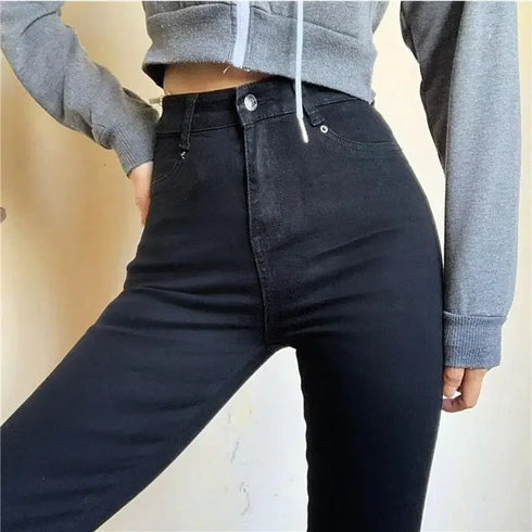 Women's Slim Fit Stretch Jeans in Black, Grey, and Navy