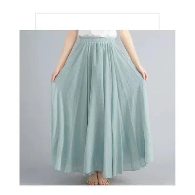 Fashion Clothes Women Clothing Skirts Vintage Y2k Elegant Bohemian Cotton Linen Long Skirt Casual Style