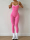 Seamless Yoga Jumpsuit with Spaghetti Straps