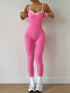 Seamless Yoga Jumpsuit with Spaghetti Straps