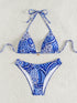 Floral Print Triangle Bikini Set with Brazilian Bottoms