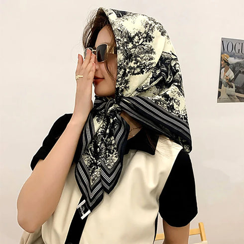 Luxury Silk Spring Scarf - 90x90cm