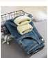 Retro Blue Slim Fit Stretch Tapered Jeans for Women