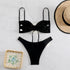 Floral Bandeau Thong Bikini Set for Women