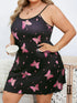 Butterfly Print Spaghetti Strap Nightgown