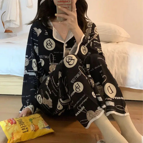 Women's Silk Satin Pyjama Set - Long Sleeve Sleepwear