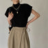 Solid Stand-up Collar Knitted Blouse Vest