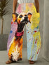 Women's Cartoon Cat Loose Wide-Leg Pants