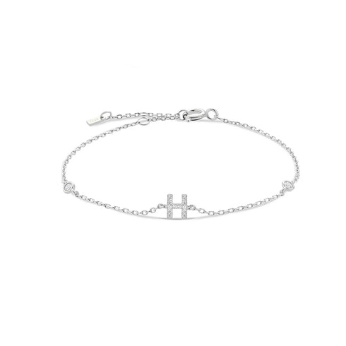 Personalised 925 Sterling Silver Initial Charm Bracelet