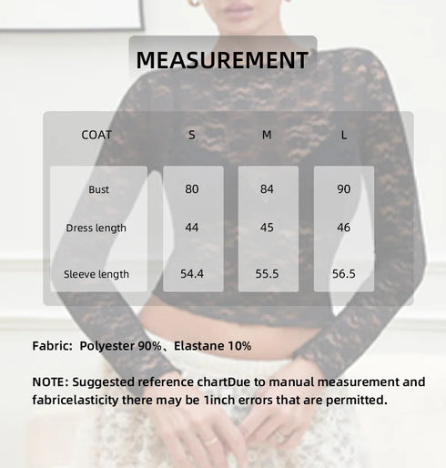 Floral Embroidery Sheer Long Sleeve Crop Top