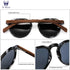 Oi Wood Sunglasses Women Men's Sun Glasses Walnut Wood Round Red Lens Tortoise Shell Frames