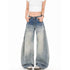 YIBASHU Women's Vintage Blue Wide Leg Jeans