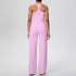 Backless Yoga Set with Wide Leg Pants