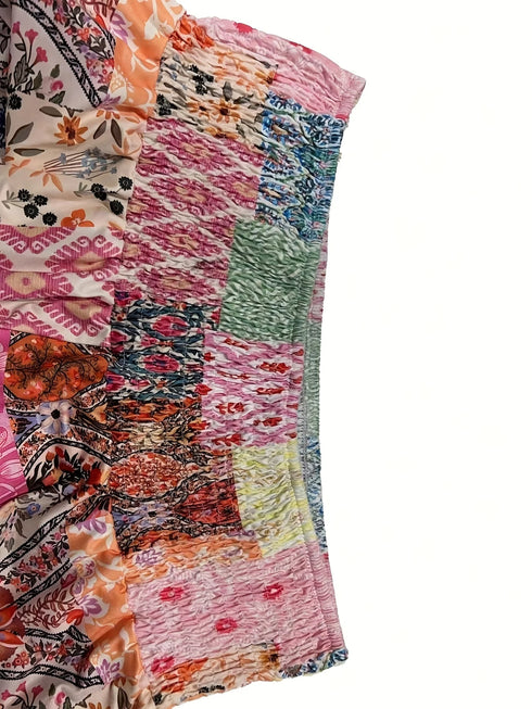 Plus Size Floral Printed Wide Leg Pants