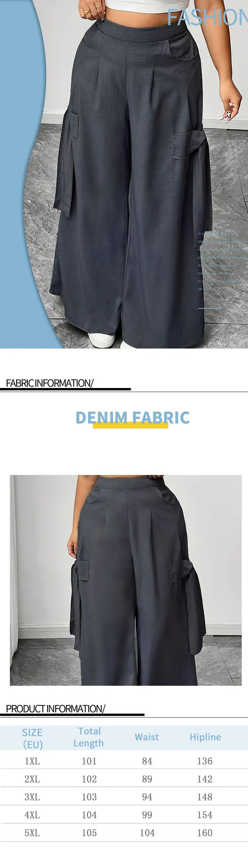 Graphite Gray Women's Oversized Casual Pants